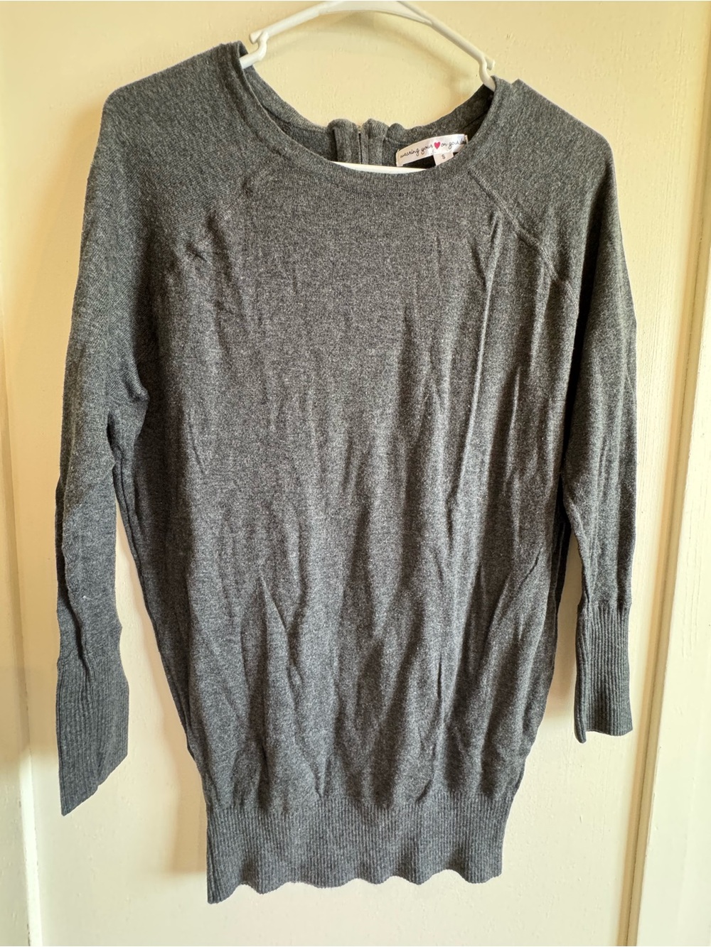 Wearing Your Heart On Your Sleeves Crewneck Gray Sweater - Classic Lightweight